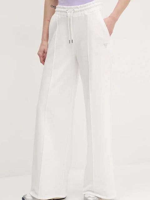 Guess spodnie dresowe bawełniane PRIMULA damskie kolor biały gładkie V5GB07 KCRP0 - zdjęcie produktu nr 1