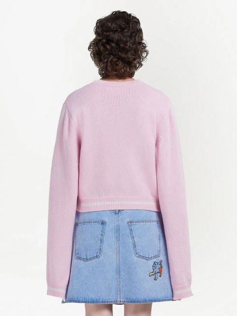 Marni logo-embroidered virgin wool jumper - Pink - zdjęcie produktu nr 2