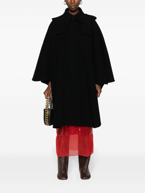 Chloé wool-blend hooded cape - Black
