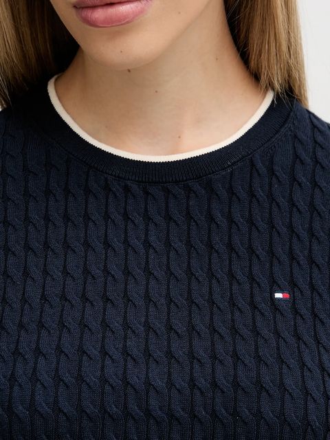 Tommy Hilfiger sweter bawełniany kolor granatowy lekki WW0WW41787