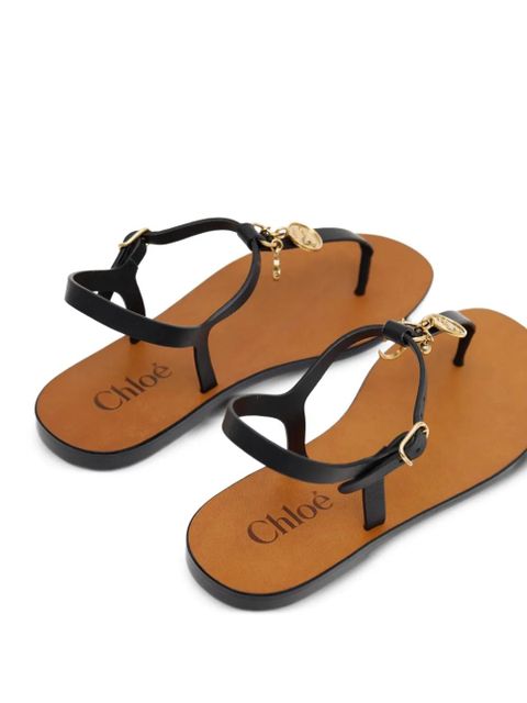 Chloé leather-buckle charm sandals - Black - zdjęcie produktu nr 2