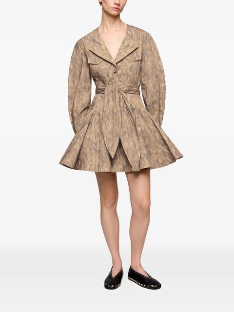 GANNI belt buttoned mini dress - Neutrals - zdjęcie produktu nr 2