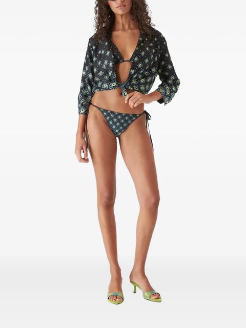 Casablanca monogram side-tie bikini bottom - Black