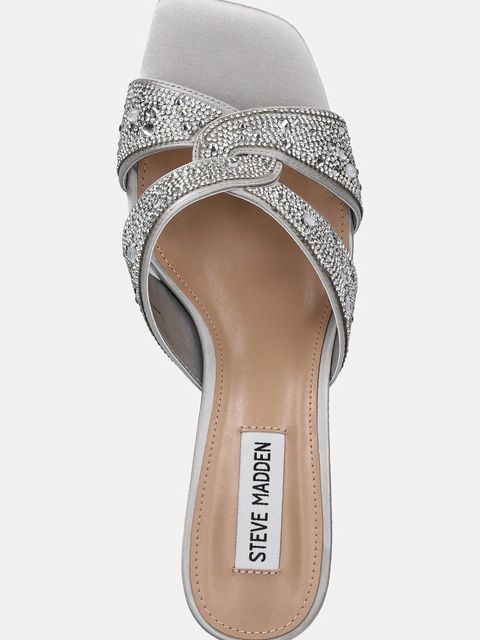 Steve Madden klapki Instep damskie kolor srebrny na szpilce SM11003834