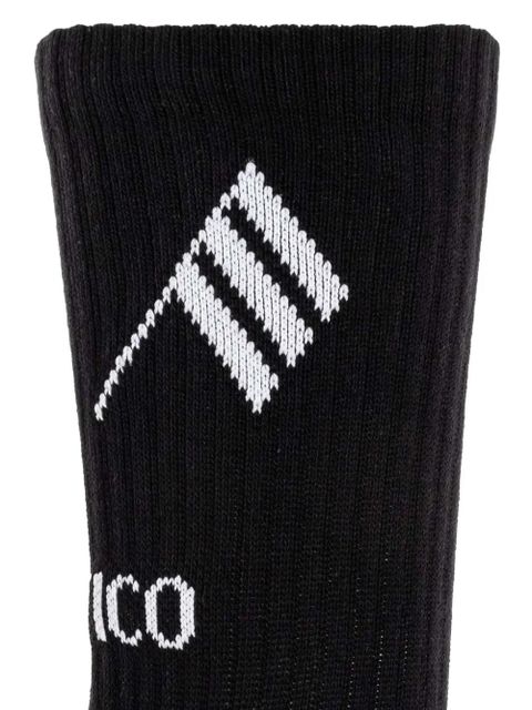 The Attico logo-detail ribbed socks - Black - zdjęcie produktu nr 2