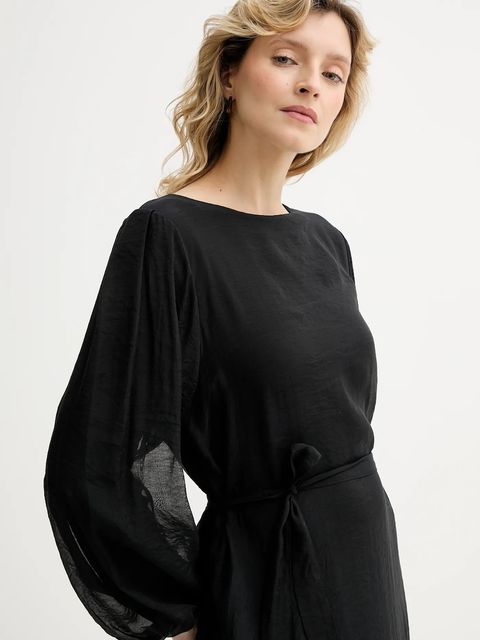 Answear.LAB sukienka kolor czarny maxi oversize