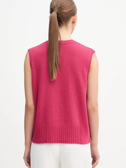 United Colors of Benetton kamizelka z dodatkiem wełny kolor różowy lekki 126WD10BA - zdjęcie produktu nr 2