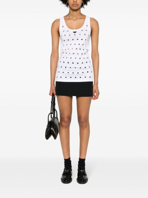 Prada triangle-logo eyelets tank top - White - zdjęcie produktu nr 2