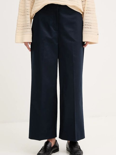 Tommy Hilfiger spodnie damskie kolor granatowy szerokie high waist WW0WW45791 - zdjęcie produktu nr 1