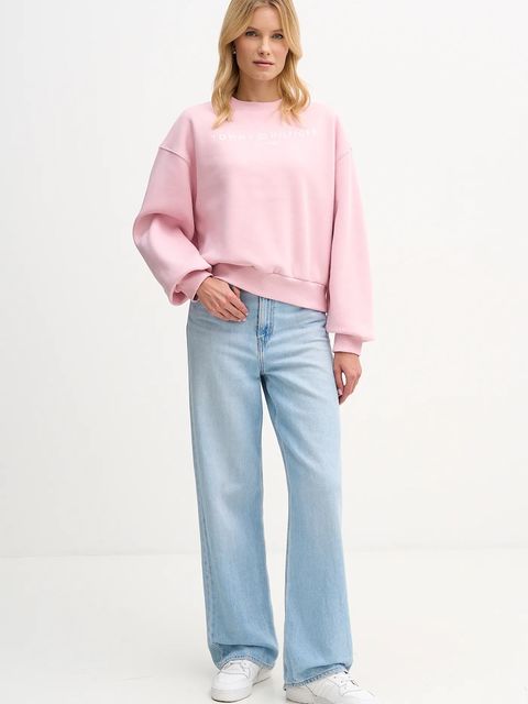 Tommy Hilfiger bluza damska kolor różowy z nadrukiem WW0WW47831 - zdjęcie produktu nr 2