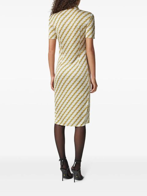 Versace Chain Stripes midi shirt dress - Neutrals