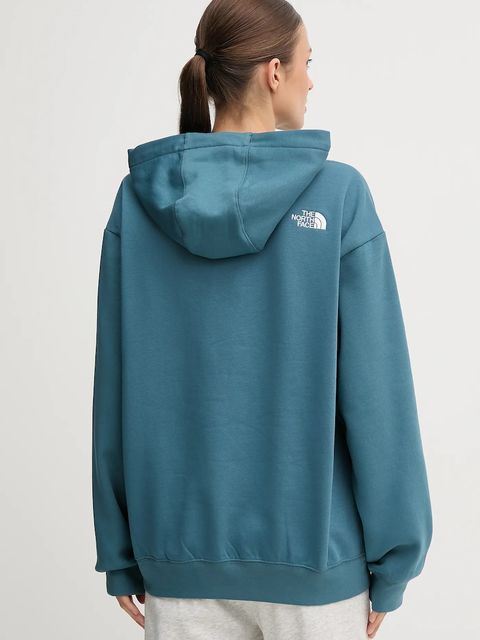 The North Face bluza Essential damska kolor zielony z kapturem gładka NF0A89ENBQ51 - zdjęcie produktu nr 2