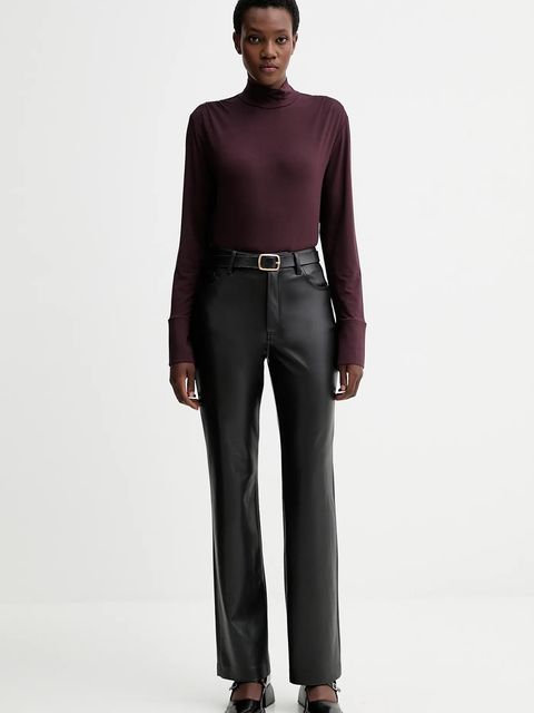 Marc O'Polo bluzka damska kolor bordowy gładka 510214952225