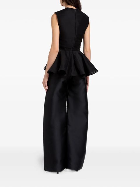 Marques'Almeida floral-appliqué peplum top - Black