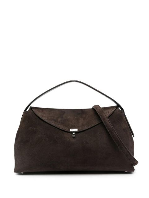 TOTEME T-lock suede top-handle shoulder bag - Brown - zdjęcie produktu nr 1