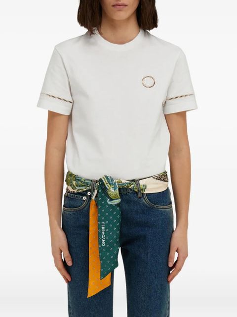 Ferragamo Madras-print silk bandeau - Green