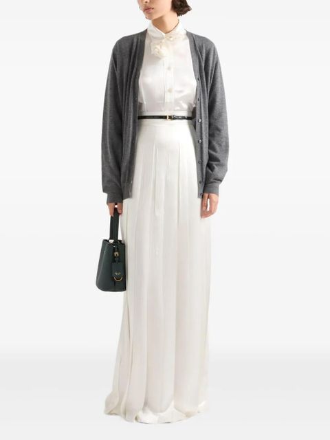 Prada pleated satin maxi skirt - White - zdjęcie produktu nr 2