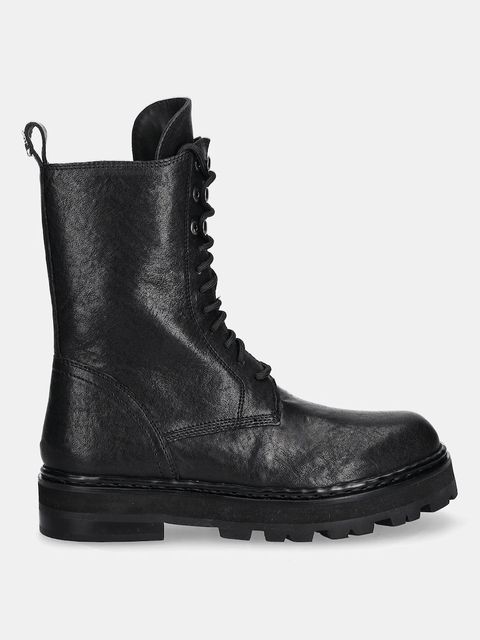 Patrizia Pepe workery skórzane damskie kolor czarny na platformie 8Y0122 L005 FB30 - zdjęcie produktu nr 2