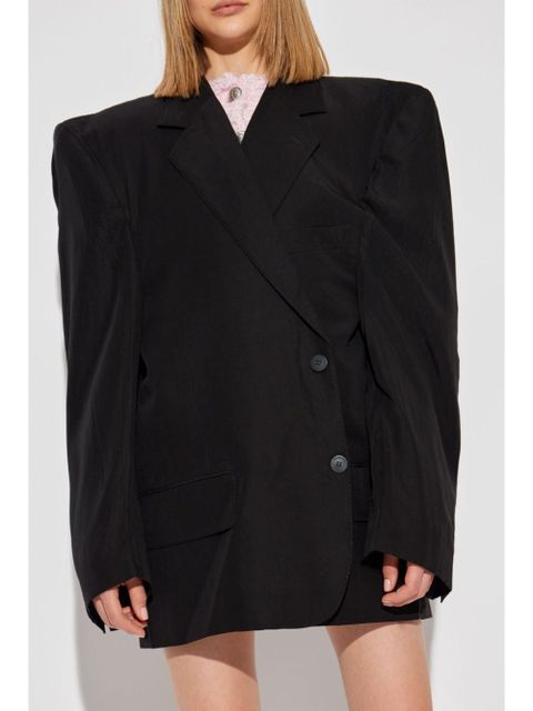 Balenciaga cut away boxy blazer - Black