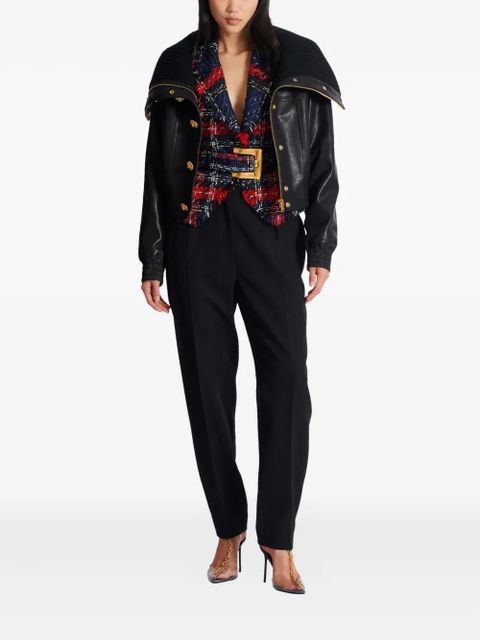 Balmain belted plaid tweed jacket - Blue - zdjęcie produktu nr 2