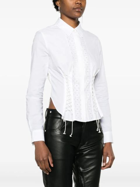 Marine Serre Household corset-style cotton shirt - White