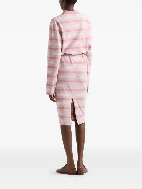 Prada striped-detail midi skirt - Pink