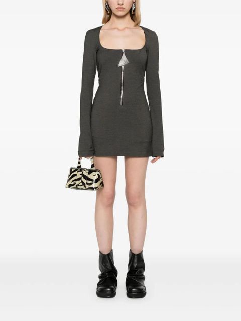 The Attico mélange-effect mini dress - Black