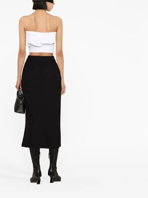 Alexander McQueen belted-waist mid-length skirt - Black