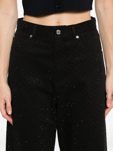 SANDRO embellished cotton straight-leg jeans - Black - zdjęcie produktu nr 2