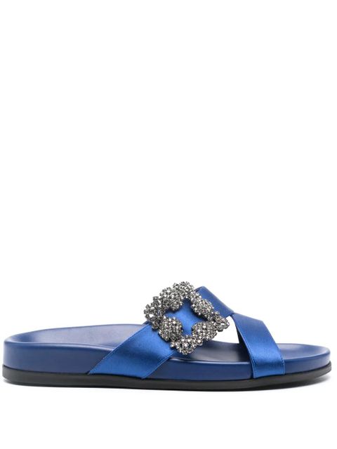Manolo Blahnik Chilanghi crystal-embellished sandals - Blue - zdjęcie produktu nr 1