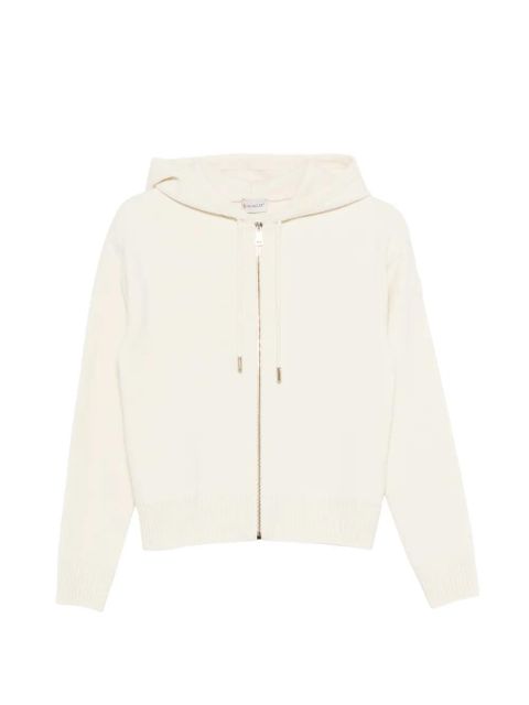 Moncler hooded zip cardigan - Neutrals - zdjęcie produktu nr 1