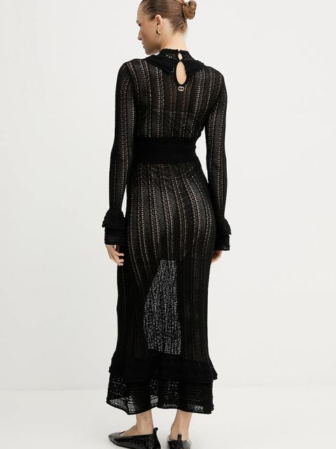 Twinset sukienka kolor czarny maxi rozkloszowana 252TP3182 - zdjęcie produktu nr 2