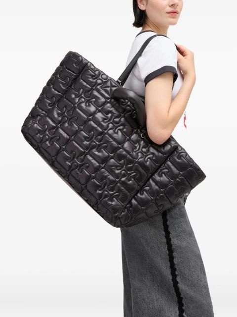 GANNI logo-quilted tote bag - Black - zdjęcie produktu nr 2