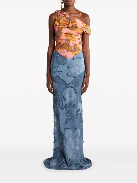 ETRO contrasting-panel maxi dress - Blue - zdjęcie produktu nr 2