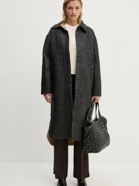 MUNTHE kurtka TILDOS damska kolor czarny przejściowa oversize 243153624343 - zdjęcie produktu nr 2