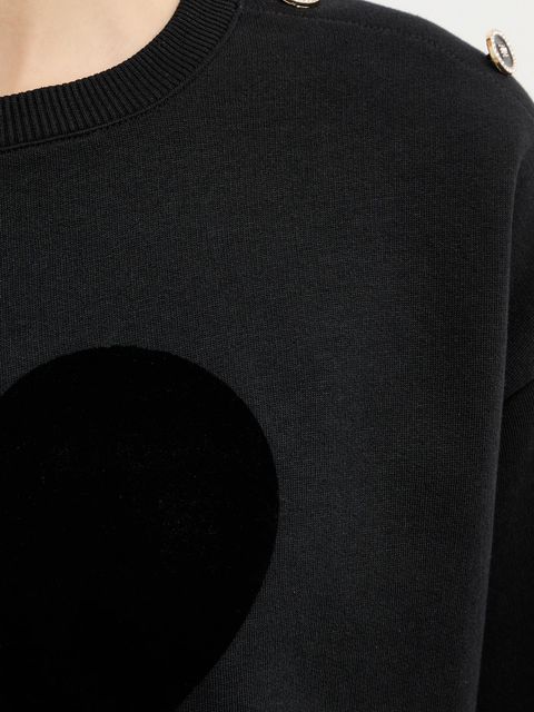 Morgan bluza damska kolor czarny z aplikacją TDELOU