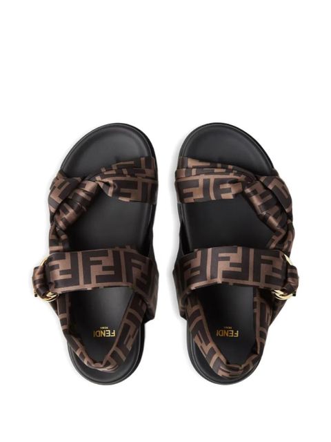 FENDI Feel FF logo sandals - Brown