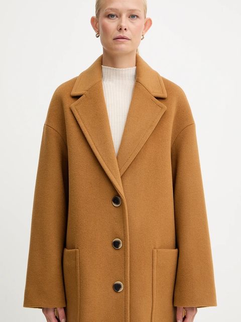 MAX&Co. płaszcz z dodatkiem wełny kolor brązowy 2526016023200