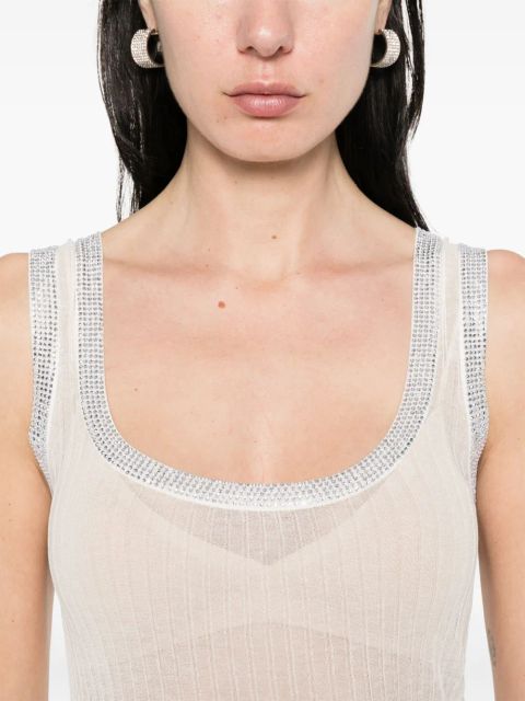 Blumarine ribbed-knit tank top - White