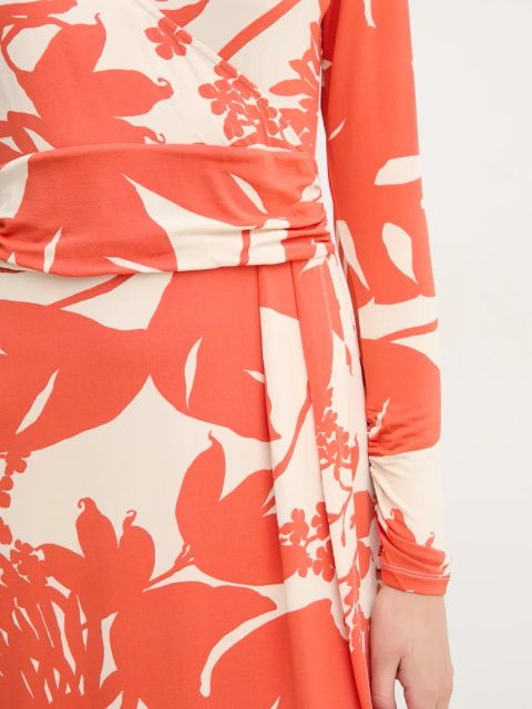 Marc O'Polo sukienka kolor pomarańczowy midi rozkloszowana 503305159035