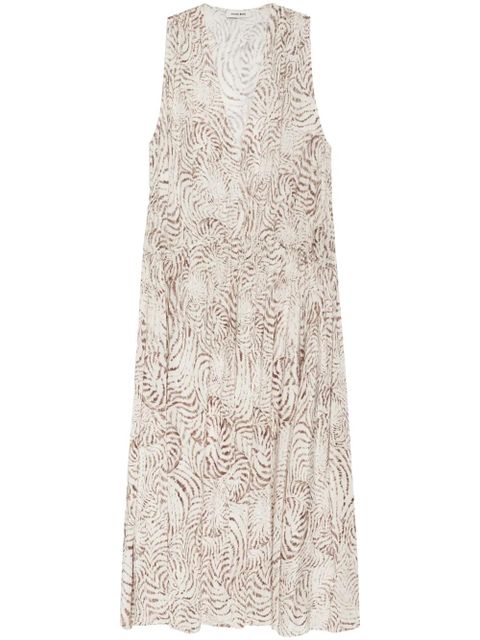 ANINE BING Mia seashell-print midi dress - Neutrals - zdjęcie produktu nr 1
