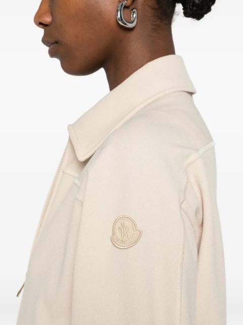 Moncler zip-up tonal-logo bomber jacket - Neutrals