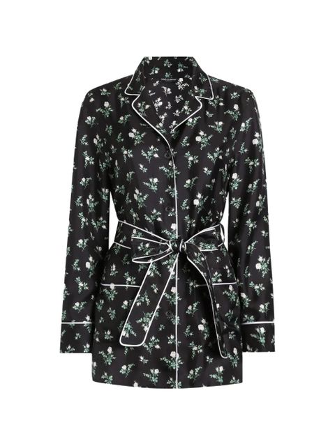 Dolce & Gabbana roses and lilies of the valley-print twill shirt - Black - zdjęcie produktu nr 1