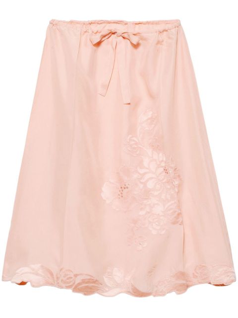 Prada embroidered silk skirt - Pink - zdjęcie produktu nr 1