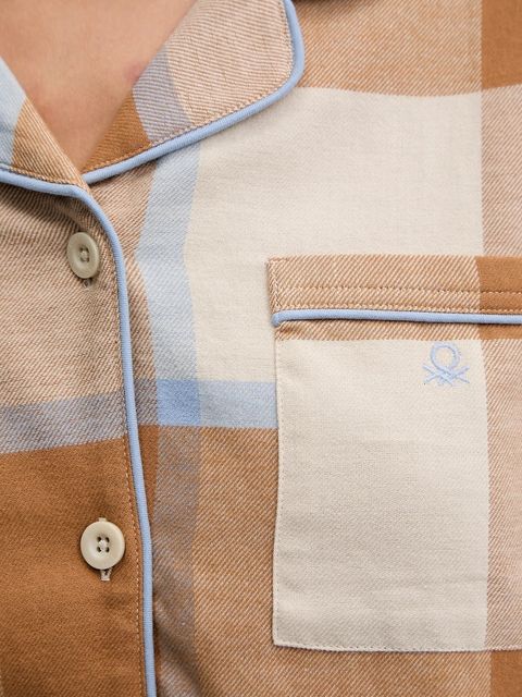 United Colors of Benetton piżama bawełniana damska kolor brązowy bawełniana 40EP3P00W