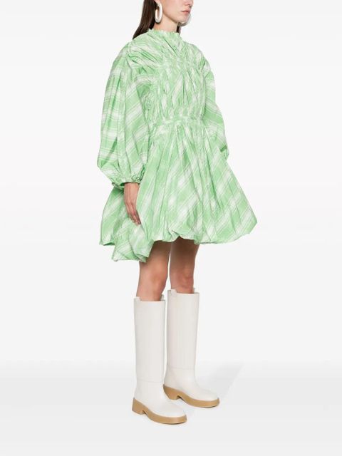 Jil Sander plaid-check pattern minidress - Green