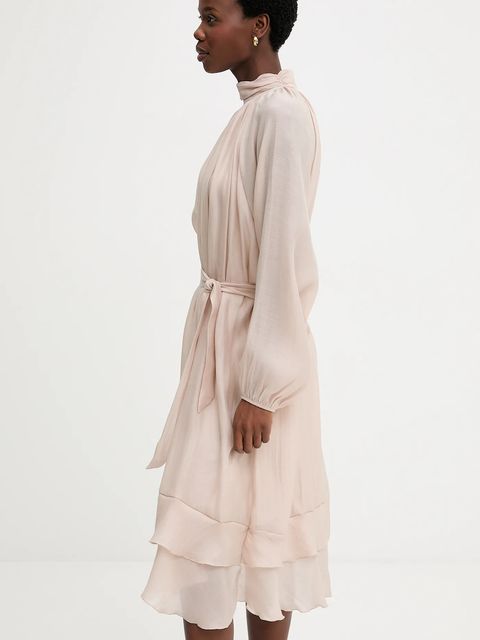 Answear.LAB sukienka kolor beżowy mini rozkloszowana