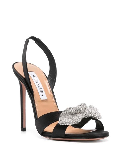 Aquazzura 105mm Very Bow Tie Crystal sandals - Black