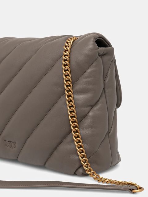 Pinko torebka skórzana kolor szary 100037 A0F2