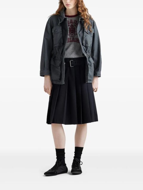 Prada logo-intarsia sweater - Grey